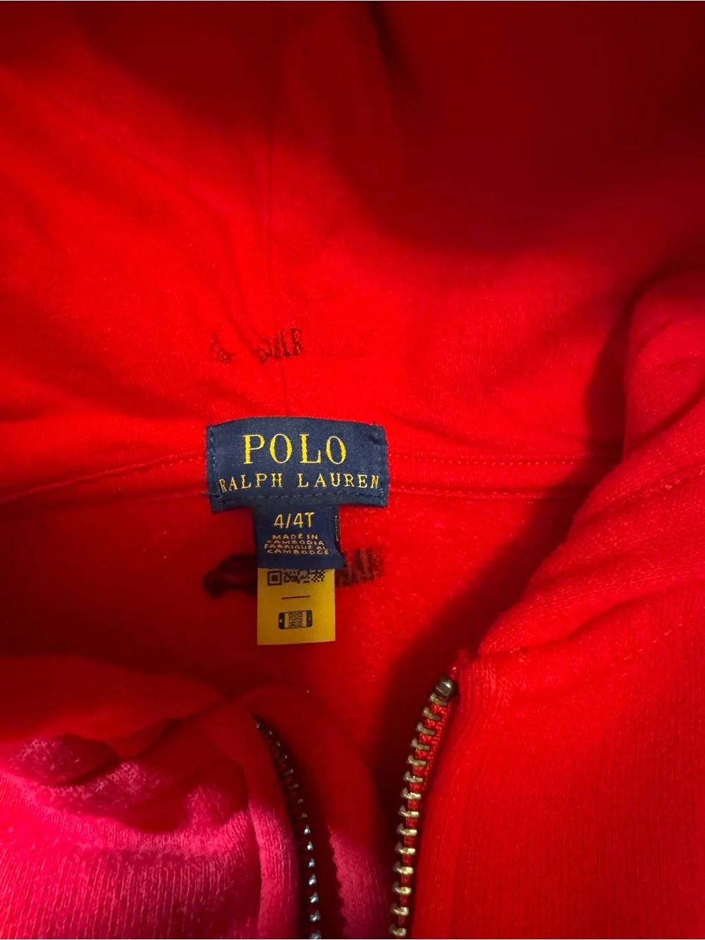 Polo Ralph Lauren Boys Red Full-Zip Hoodie 4/4T Classic Pony